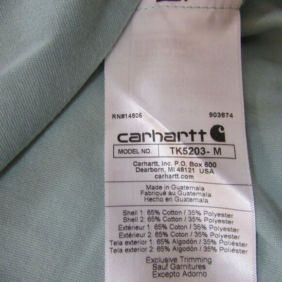 Carhartt Force Men's Short Sleeve Relaxed Fit Midweight Block Logo T-Shirt Blue - Picture 2 of 2